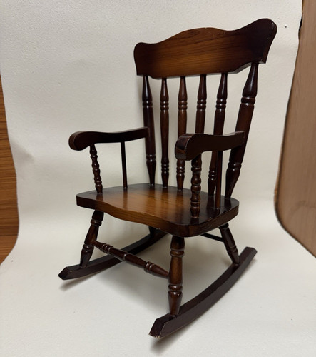 Vintage wooden brown rocking - wooden,