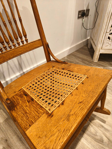 Wooden rocking chair with cane - with,