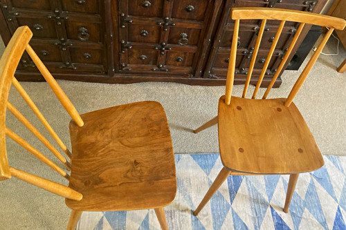 Ercol set wooden armless - ercol,