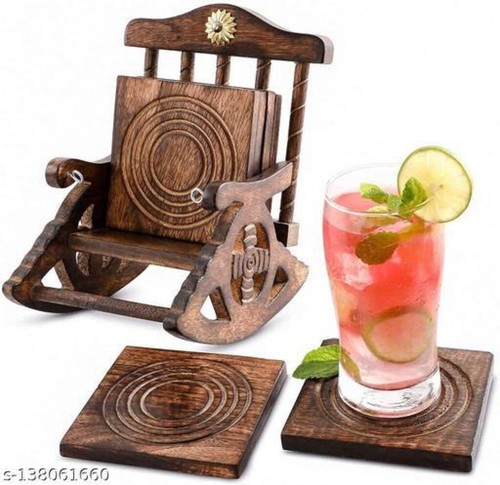 Wooden rocking chair coasters - rocking,