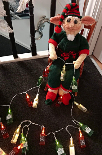 Granddad christmas elf sitting - granddad,