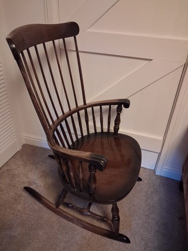 Antique wooden rocking chair - antique,