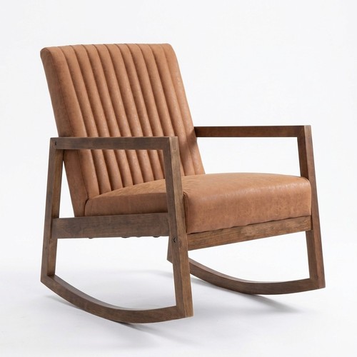 Brown leather rocking - pu,