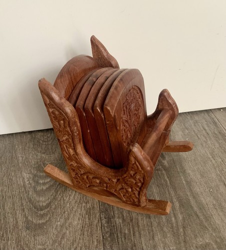 Wooden vintage rocking chair - wooden,