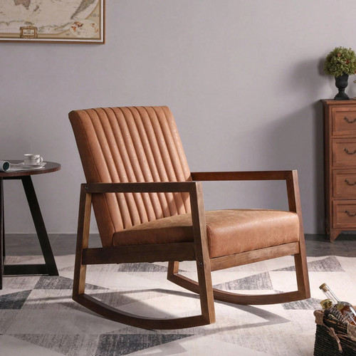 Vintage brown rocking chair - rocking,
