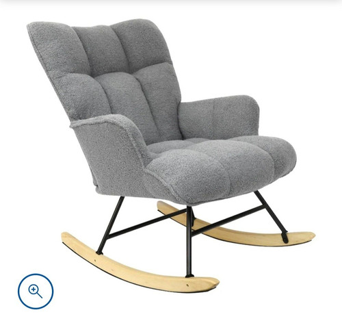 Grey upholstered rocking chair - grey,