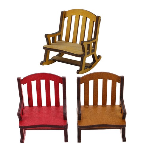 Pcs miniature wooden rocking - 3,