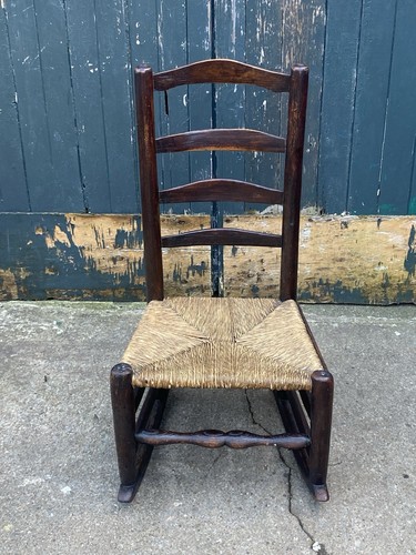 Antique wooden low rocking