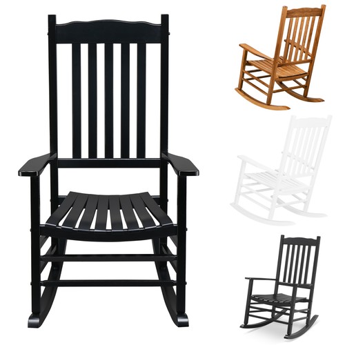 Wooden rocking chair high back - wooden,