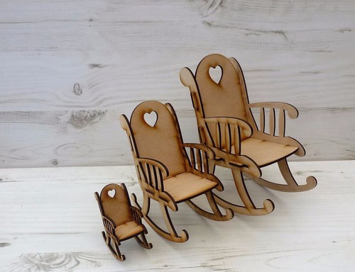 Rocking chair large - xmas, mdf