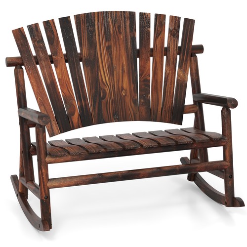Double wooden rocking chair - wooden,