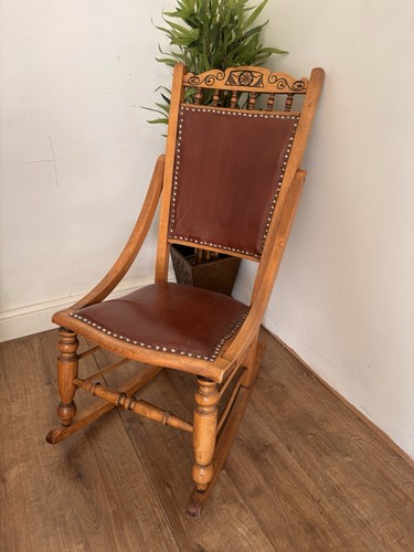 Vintage wooden rocking - rocking, chair