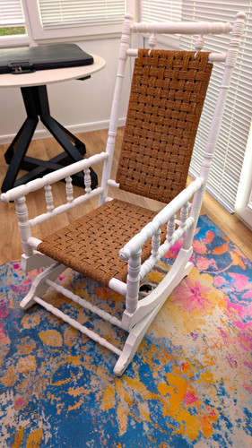White wooden rocking - wooden, chair